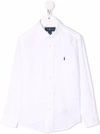 RALPH LAUREN WHITE SHIRT WITH LOGO EMBROIDERY IN COTTON BOU