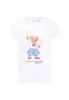Ralph Lauren White T-shirt For Girl With Polo Bear In White