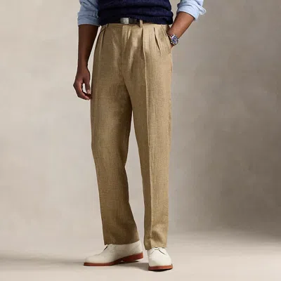 Ralph Lauren Whitman Relaxed Fit Glen Plaid Pant In Brown