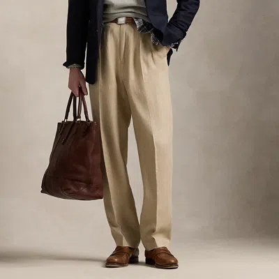 Ralph Lauren Whitman Relaxed Fit Herringbone Pant In Burgundy