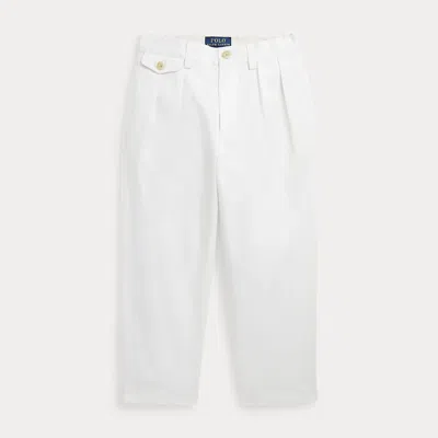 Ralph Lauren Kids' Whitman Relaxed Fit Pleated Trouser In White