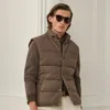 Ralph Lauren Whitwell Wool-blend Tweed Down Vest In Brown