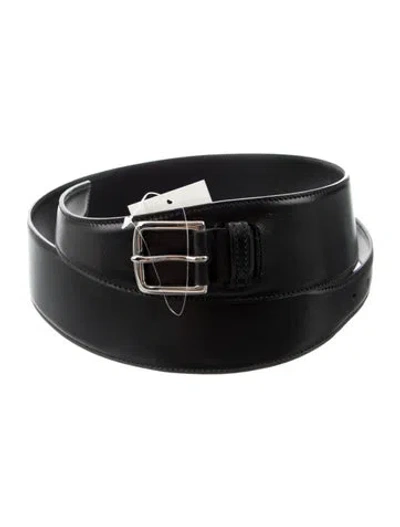 Pre-owned Ralph Lauren Wide Leather Belt In Black