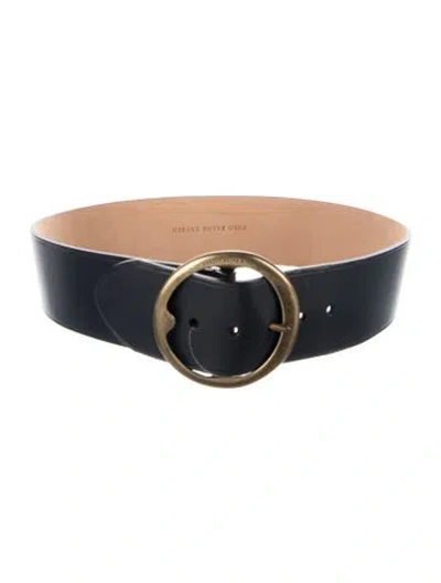 Pre-owned Ralph Lauren Wide Leather Belt In Black
