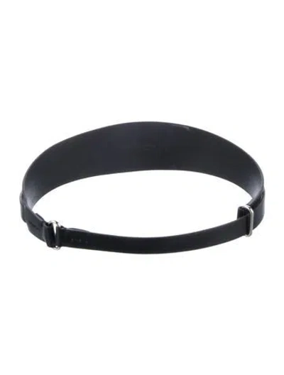 Pre-owned Ralph Lauren Wide Leather Belt In Black