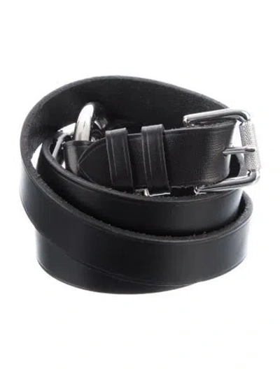 Pre-owned Ralph Lauren Wide Leather Belt In Black
