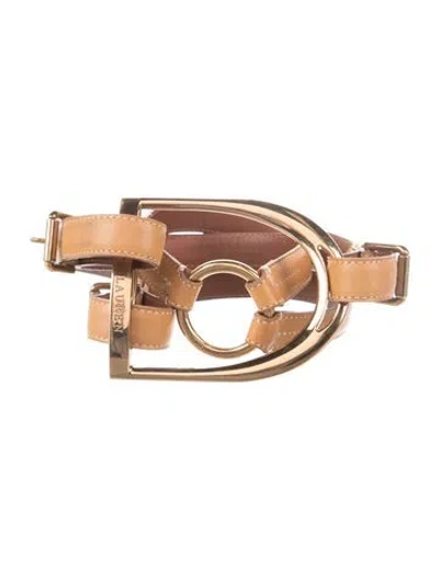 Pre-owned Ralph Lauren Wide Leather Belt In Brown