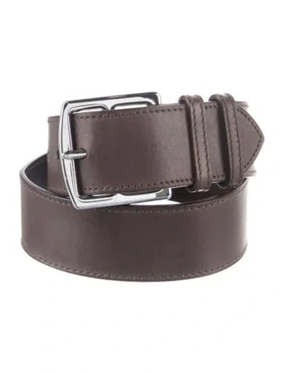 Pre-owned Ralph Lauren Wide Leather Belt In Brown