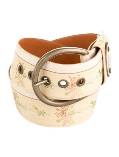 Pre-owned Ralph Lauren Wide Leather Belt In Neutral