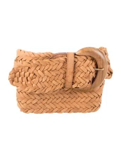 Pre-owned Ralph Lauren Wide Leather Belt In Neutral