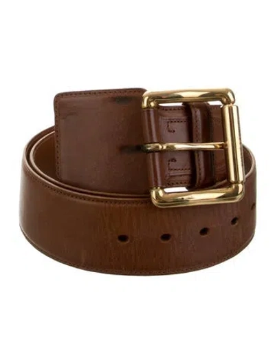 Pre-owned Ralph Lauren Wide Leather Belt In Neutrals
