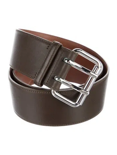 Pre-owned Ralph Lauren Wide Leather Waist Belt In Brown