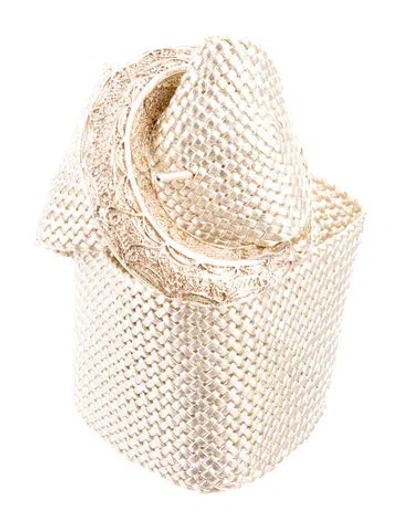 Pre-owned Ralph Lauren Wide Leather Waist Belt In Gold