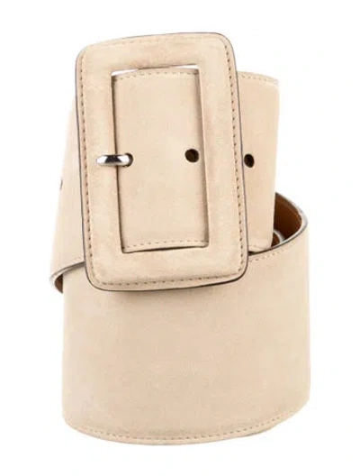 Pre-owned Ralph Lauren Wide Leather Waist Belt In Neutrals