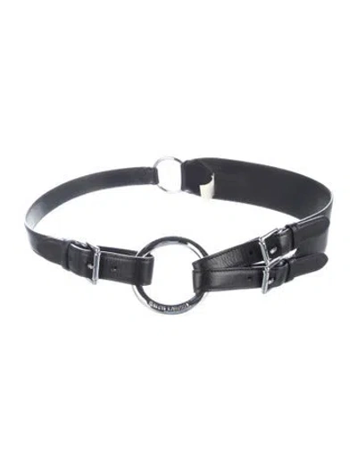 Pre-owned Ralph Lauren Wide Leather Waist Belt W/ Tags In Black