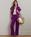 Ralph Lauren Plus Size Linen Wide-leg Pants In Purple