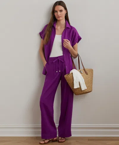 Ralph Lauren Wide-leg 100% Linen Pants, Regular & Petite