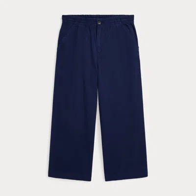 Polo Ralph Lauren Kids' Wide-leg Cotton Twill Trouser In Multi