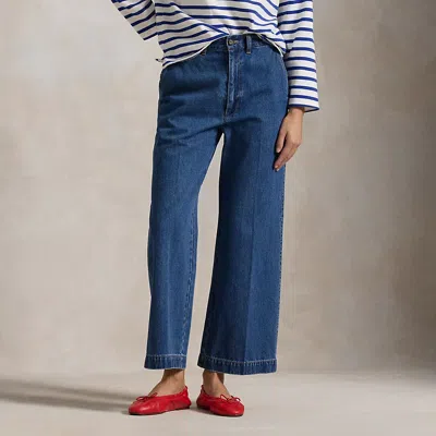 Polo Ralph Lauren Wide-leg Crop Jean In Calera Wash