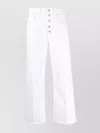 Ralph Lauren Wide Leg Cropped Denim Trousers In White