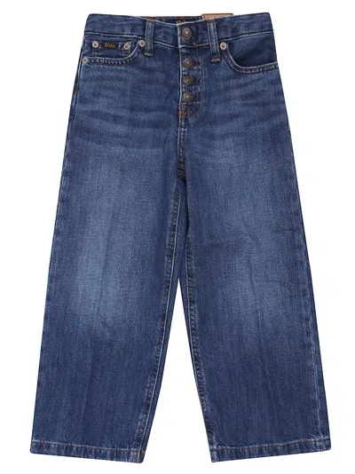 Ralph Lauren Kids' Wide Leg-jeans-wide In Blue
