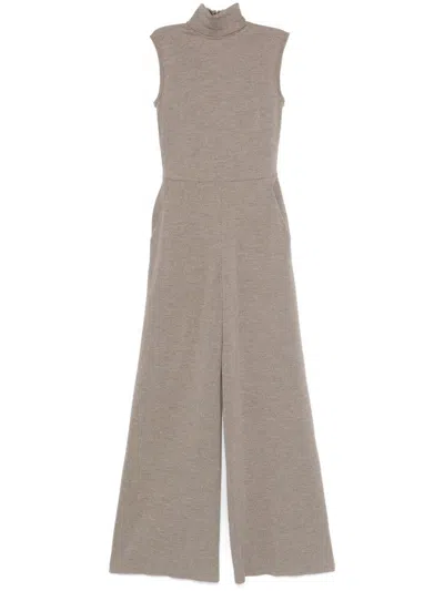 Ralph Lauren Wide-leg Jumpsuit In Grey