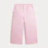Ralph Lauren Kids' Wide-leg Linen Trousers In Pink