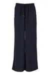 Ralph Lauren Wide-leg Pants With Elastic Waistband In Black