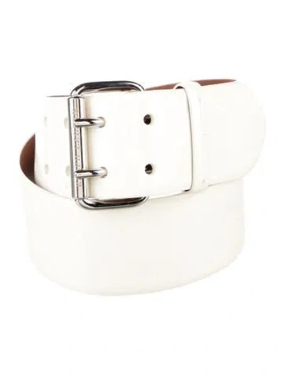 Pre-owned Ralph Lauren Wide Patent Leather Waist Belt In White