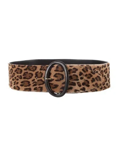 Pre-owned Ralph Lauren Wide Ponyhair Waist Belt In Brown