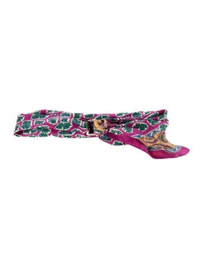 Pre-owned Ralph Lauren Wide Silk Waist Belt In Purple