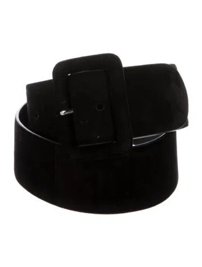Pre-owned Ralph Lauren Wide Suede Belt In Black