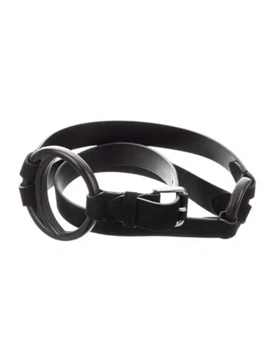 Pre-owned Ralph Lauren Wide Suede Waist Belt In Black