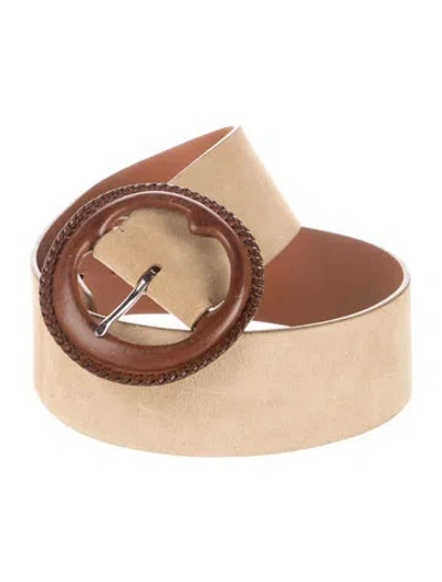 Pre-owned Ralph Lauren Wide Suede Waist Belt In Brown