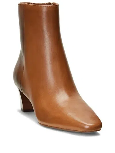 Ralph Lauren Willa Leather Zip-fastening Boots In Brown