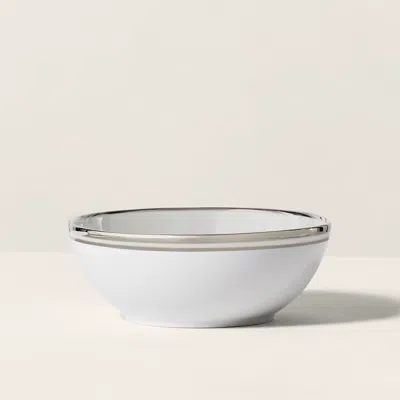 Ralph Lauren Wilshire Cereal Bowl In Silver/white In Brown