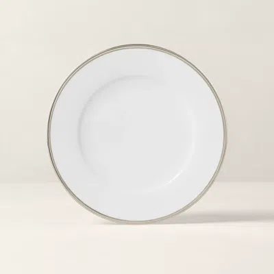 Ralph Lauren Wilshire Dinner Plate In Silver/white
