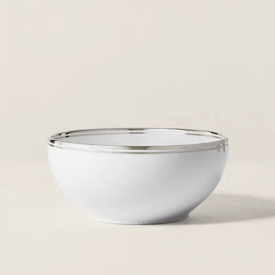 Ralph Lauren Wilshire Serving Bowl In Silver/white