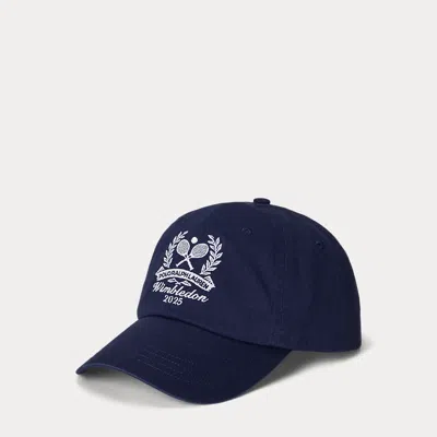Ralph Lauren Wimbledon Crest Twill Cap In Blue