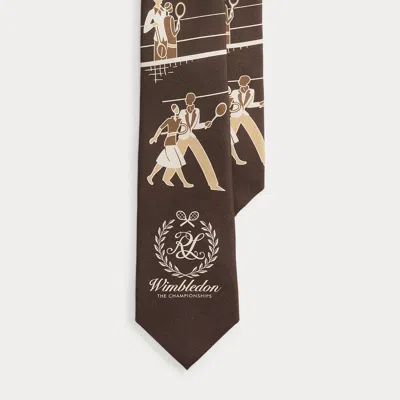 Ralph Lauren Wimbledon Silk Twill Tie In Soft Mocha In Brown