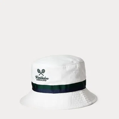 Ralph Lauren Wimbledon Twill Bucket Hat In White