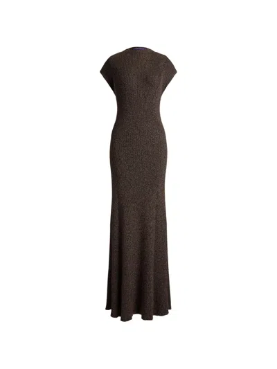 Ralph Lauren Windi Rib-knit Maxi Dress In Brown