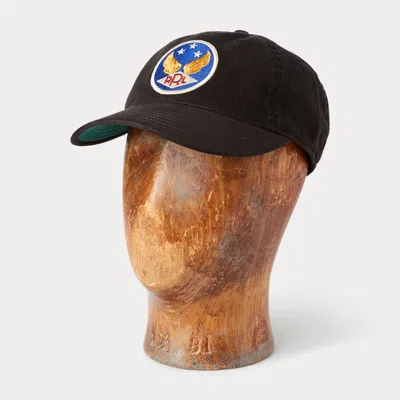 Ralph Lauren Winged-logo Twill Ball Cap In Black In Neutral