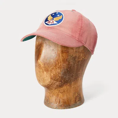 Ralph Lauren Winged-logo Twill Ball Cap In Faded Red
