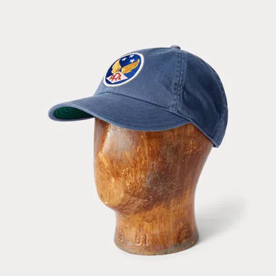 Ralph Lauren Winged-logo Twill Ball Cap In Midnight Blue