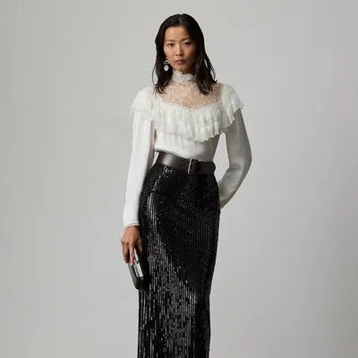 Ralph Lauren Winslow Embellished Tulle Maxiskirt In Black