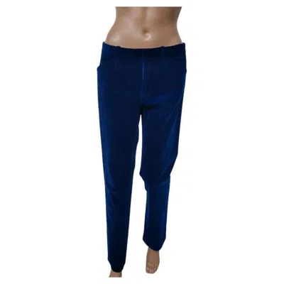 Pre-owned Ralph Lauren Woman Cobalt-blue Corduroy Straight-leg Trousers - Size Us 6 / It 4 In Black