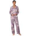 Ralph Lauren Women's 2 Piece Long Sleeve Top And Pants Pajama Set In Purple