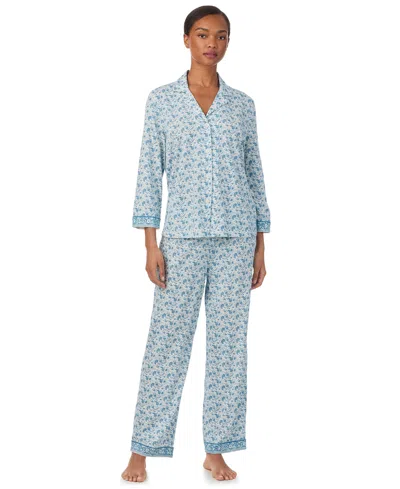 Ralph Lauren Women's 3/4-sleeve Pajama Set In Blue