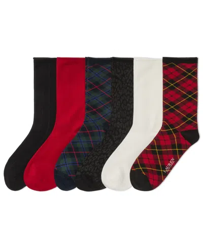 Ralph Lauren Women's 6-pack Holiday Plaid Crew Socks In Multi